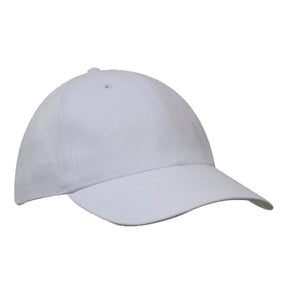 white brushed cotton baseball cap
