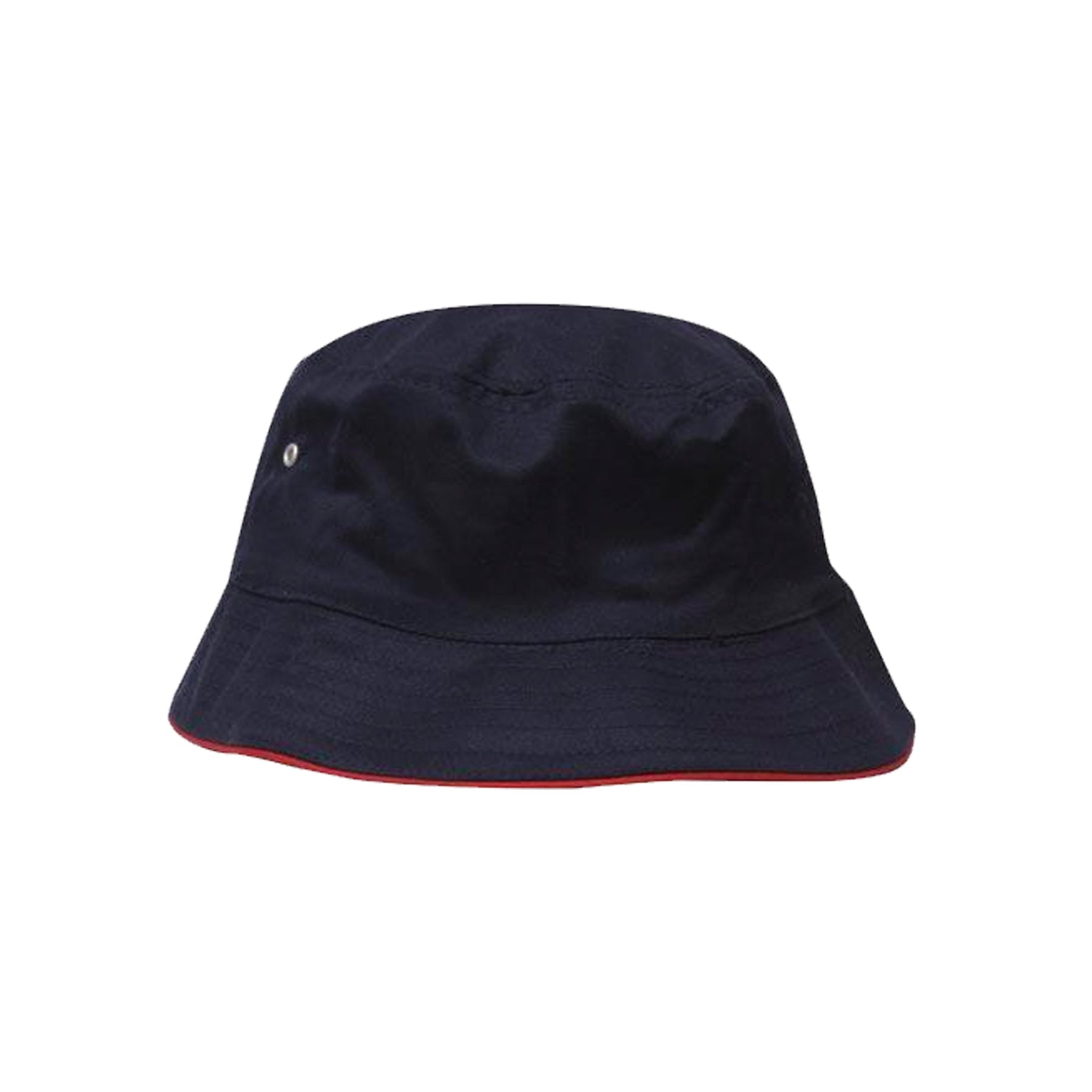 navy red brushed sports bucket hat