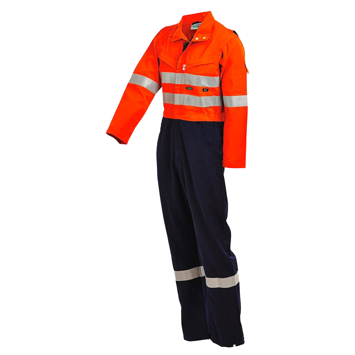 fire retardant vented coverall in orange navy