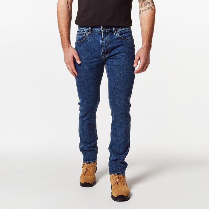 levi's medium stonewash slim fit workwear jeans