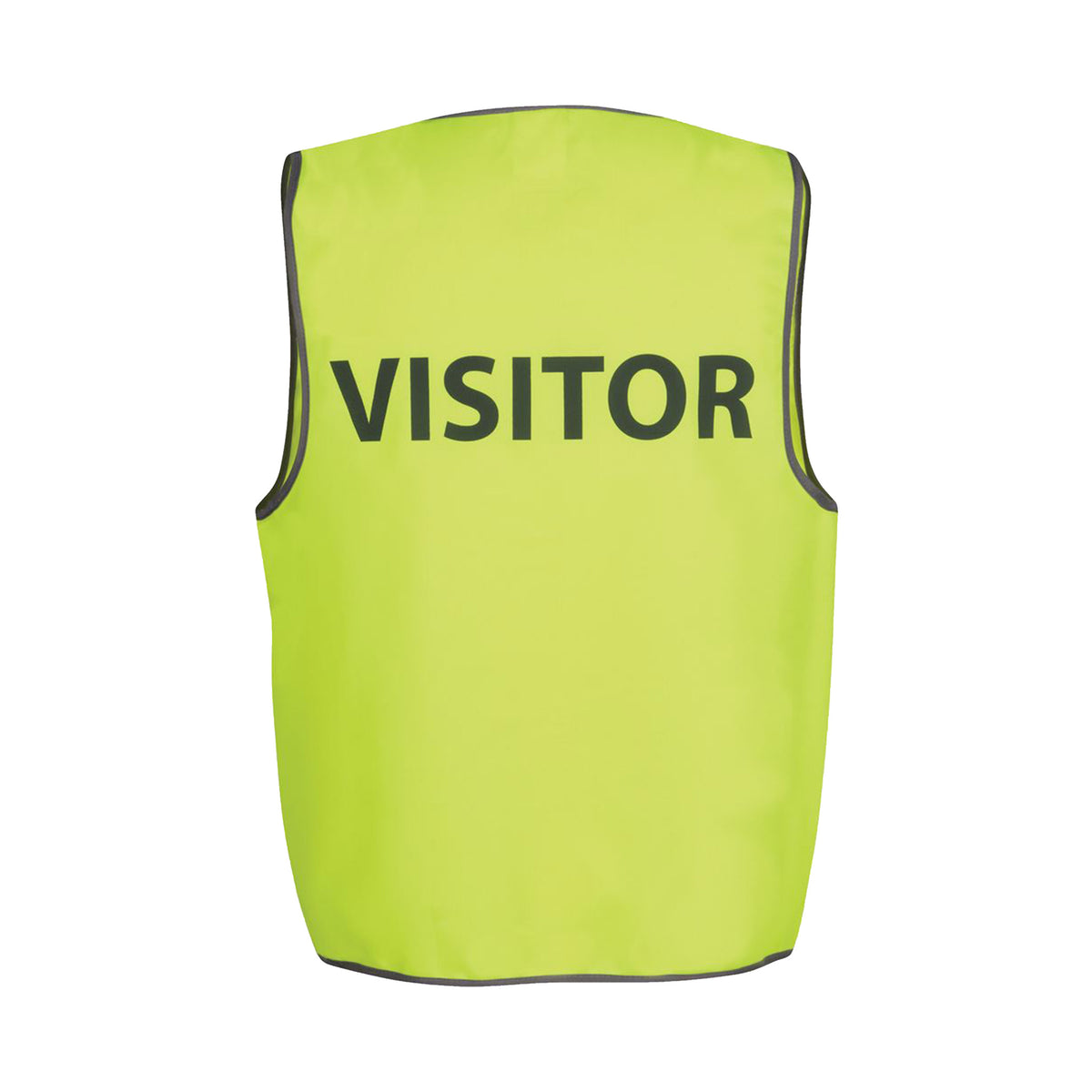 lime hi vis safety vest with visitor printed on back