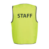 hi vis safety vest with staff printed on back