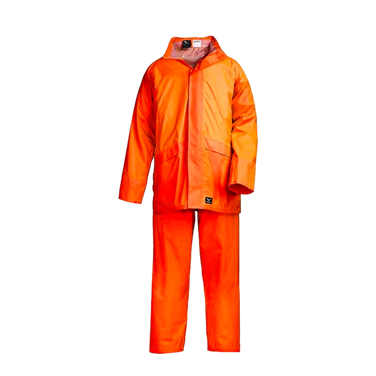 rainbird base set wet weather jacket and pants in fluoro orange