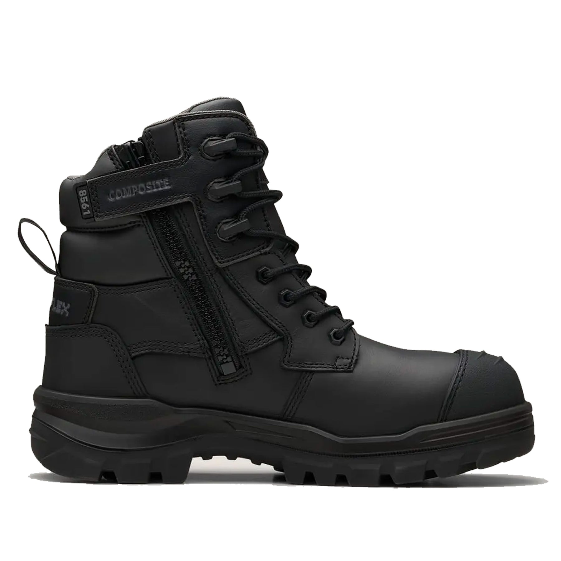 blundstone high zip side rotoflex boot in black