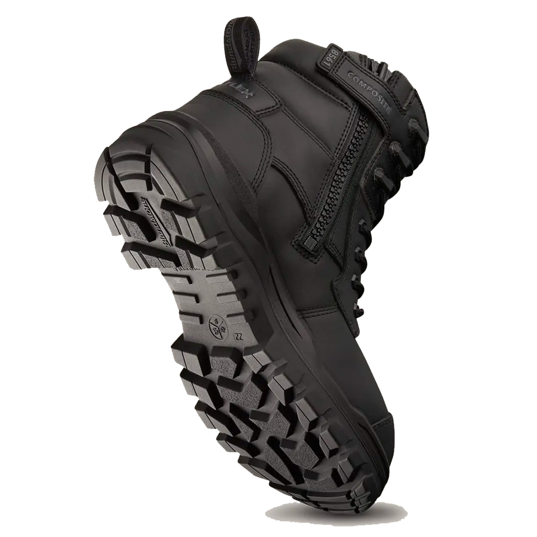 blundstone high zip side rotoflex boot in black