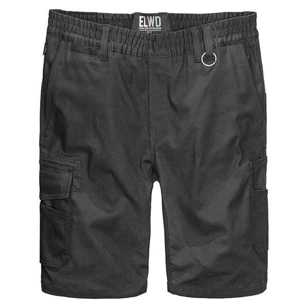 black elwd elastic utility shorts