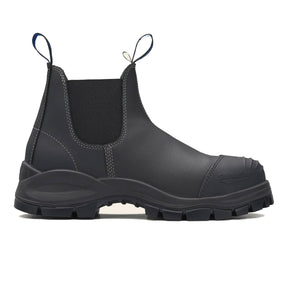 blundstone 990 leather steel toe cap boot in black