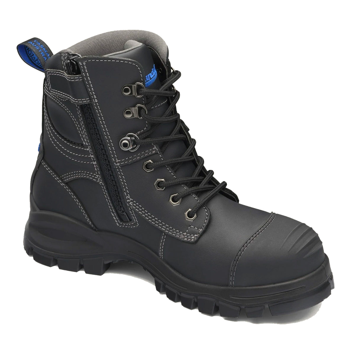 blundstone 997 platinum leather steel toe work boot in black