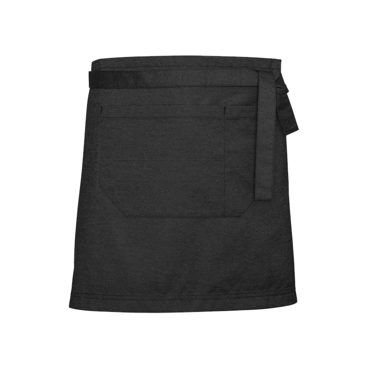 urban half waist apron in black denim