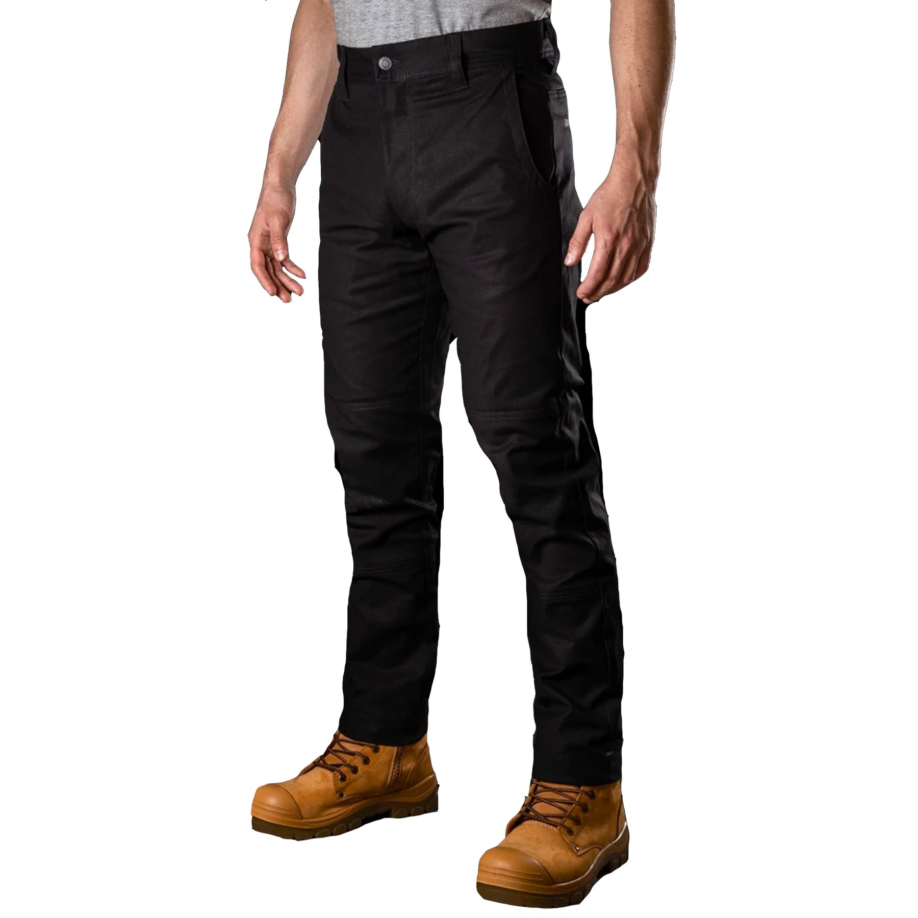 bad 247 slim fit chino work pants in black