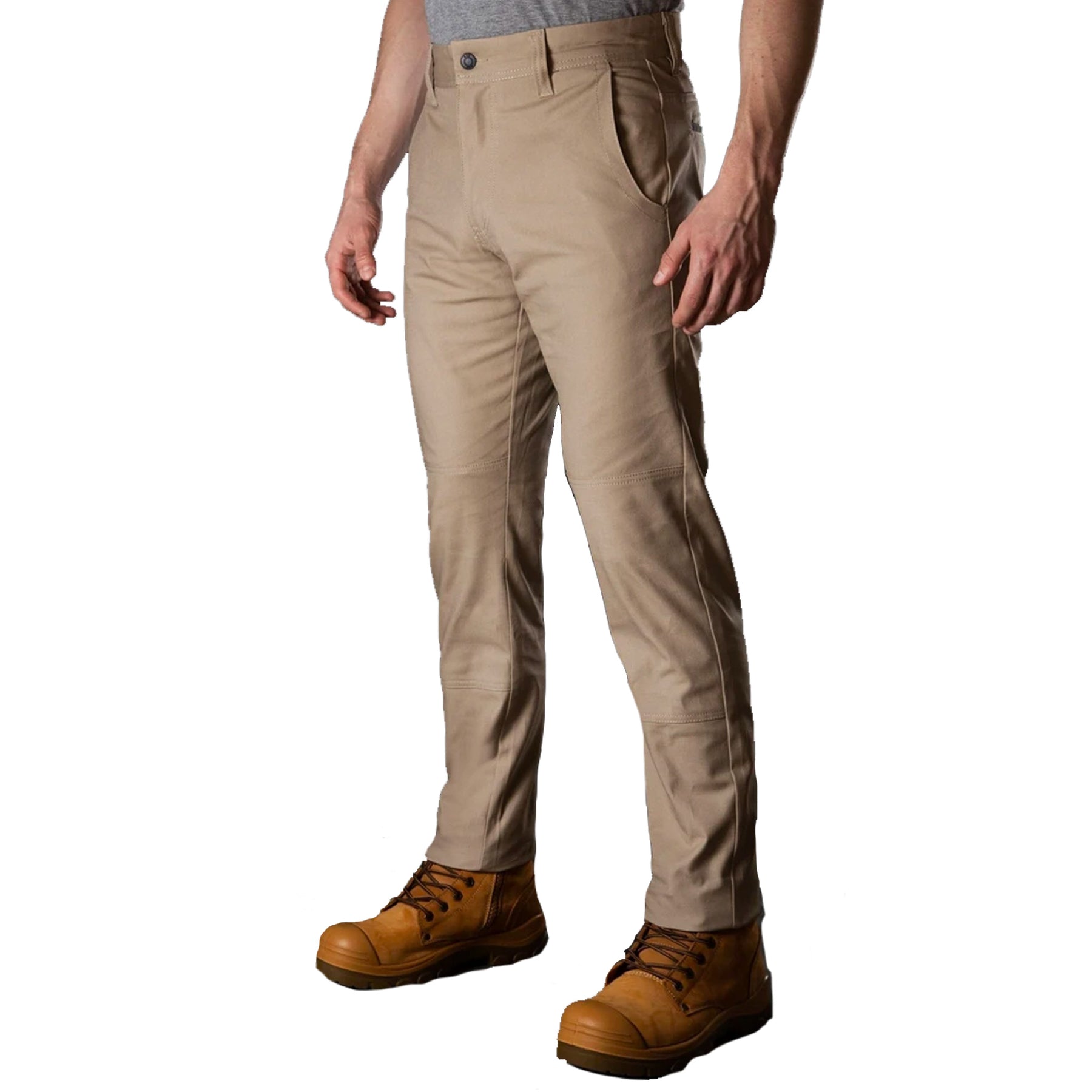 bad 247 slim fit chino work pants in khaki