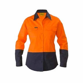 ladies orange navy long sleeve shirt