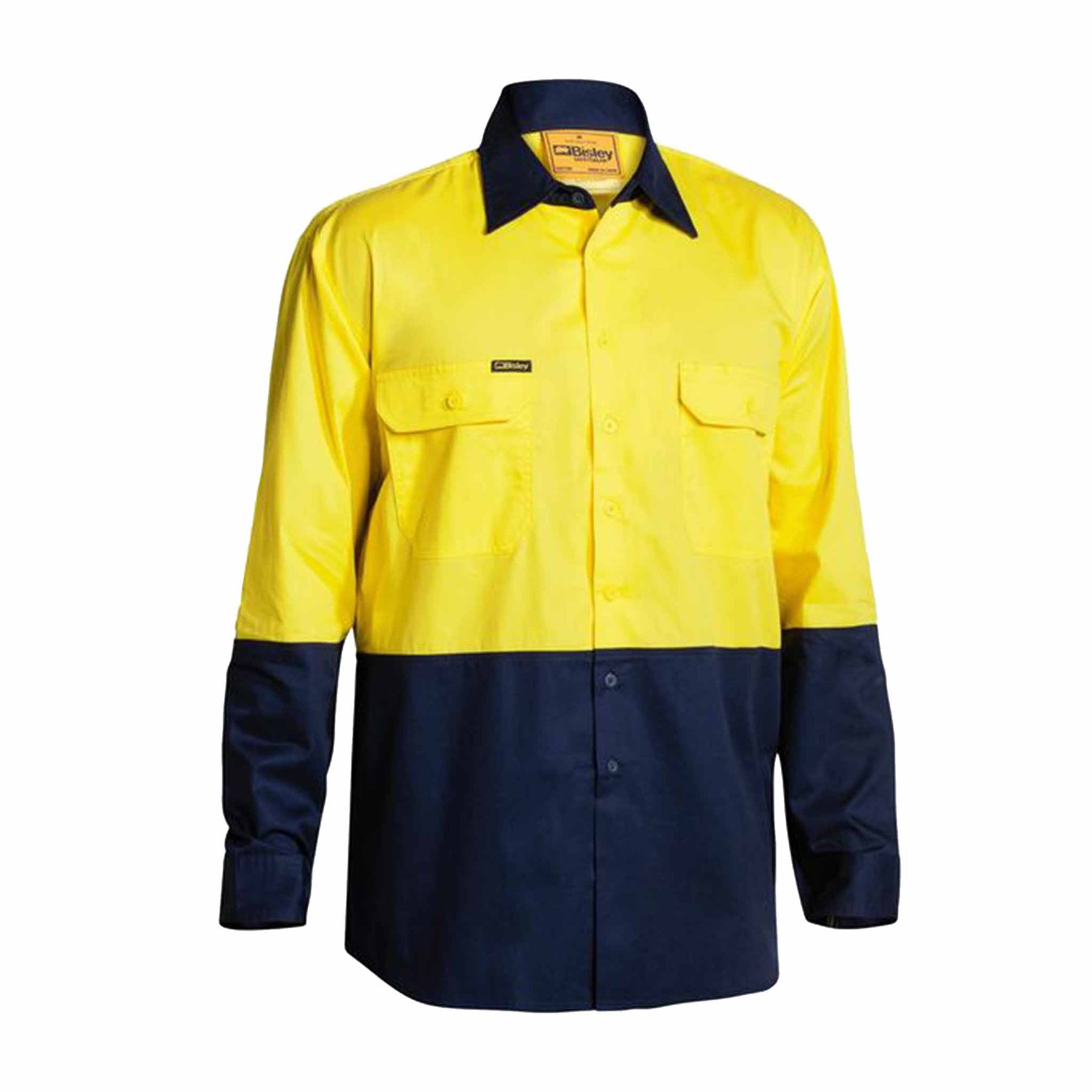 yellow navy long sleeve lightweight drill shirt