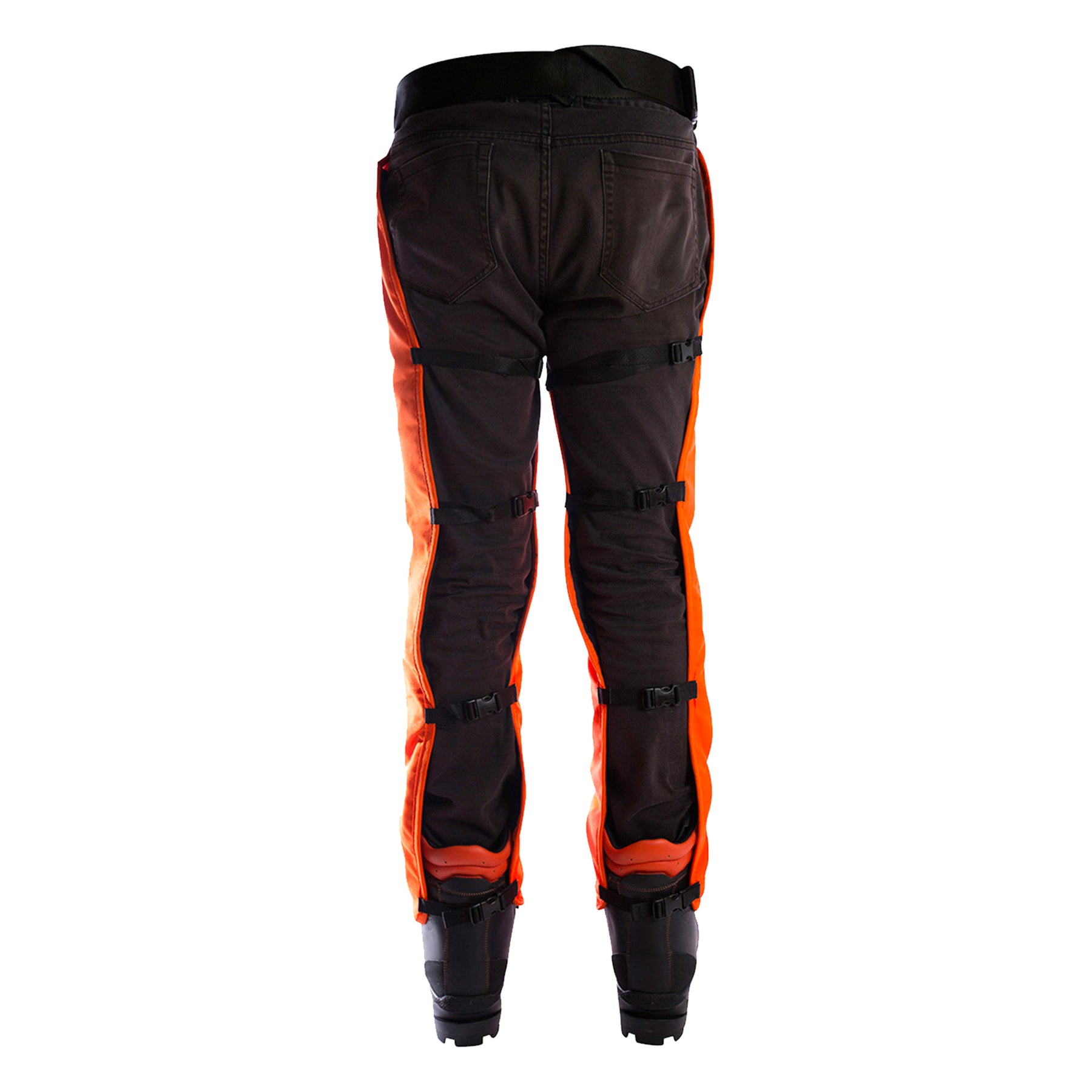 orange chainsaw chaps with zip