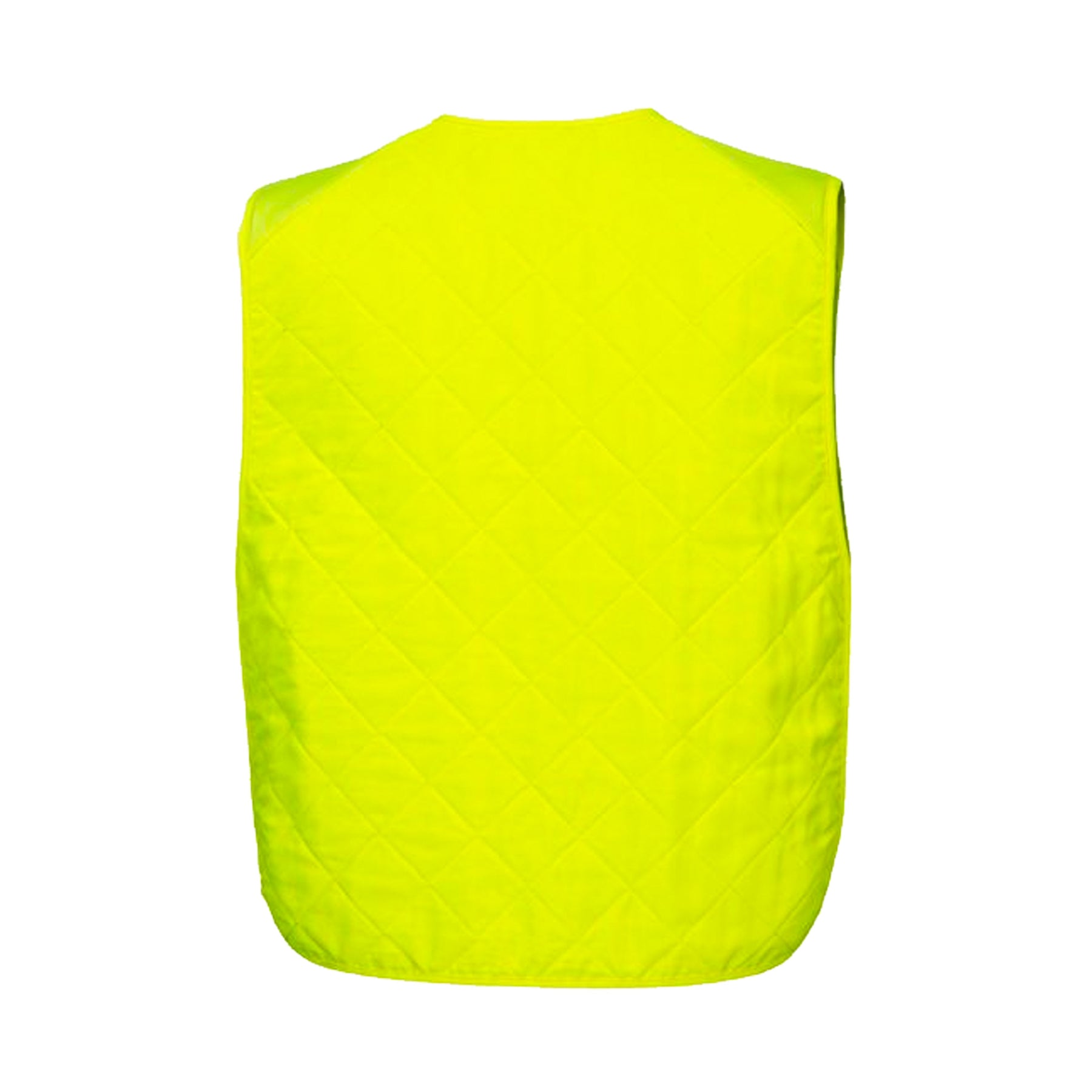 back of cooling evaporative vest in yellow