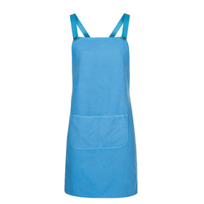 aqua cross back canvas apron