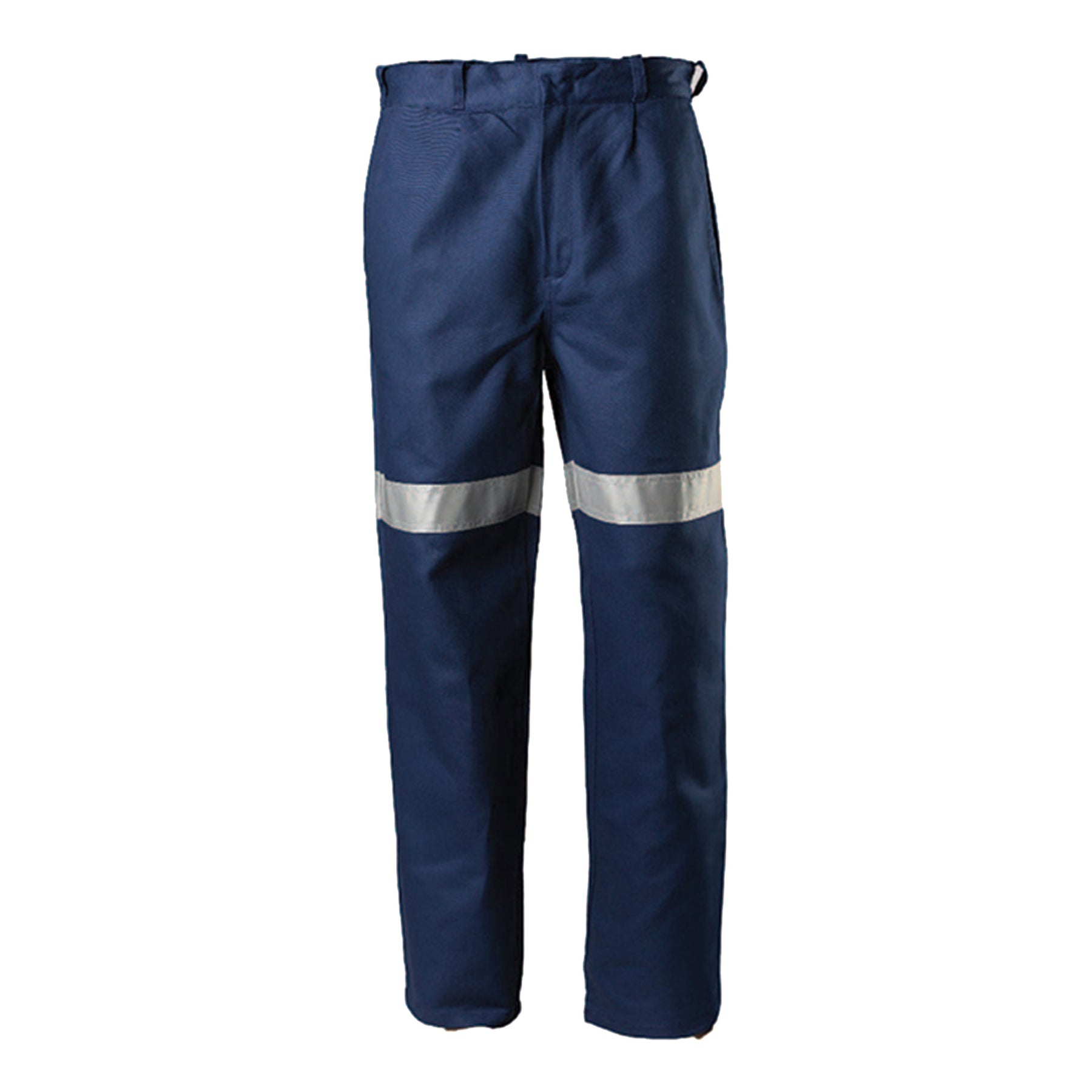 lightweight cotton work trousers with 3m tape in navy