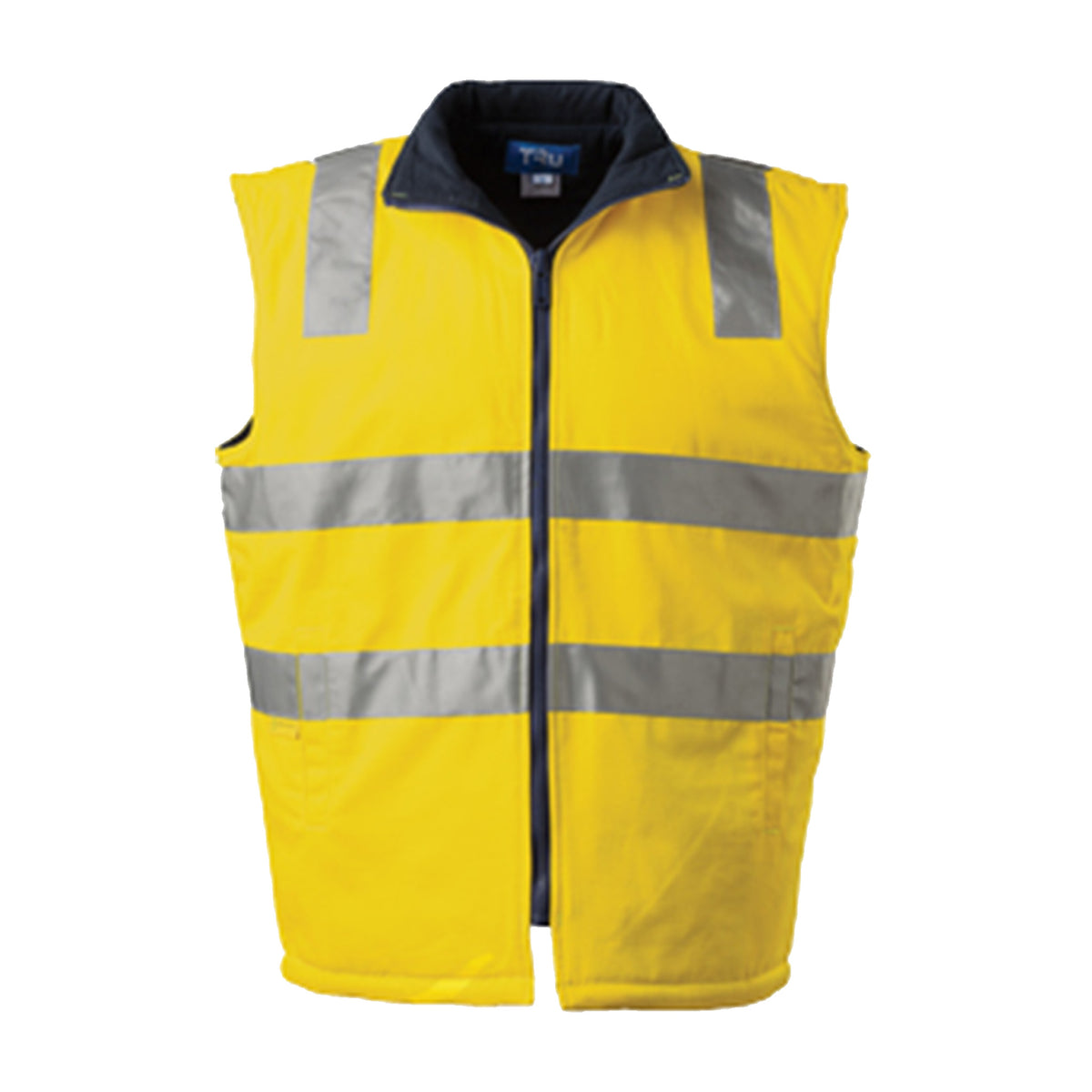 yellow mid weight cotton canvas vest with 3m tape
