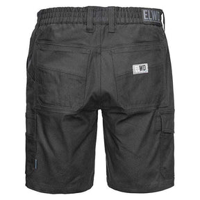 womens black elastic utility shorts