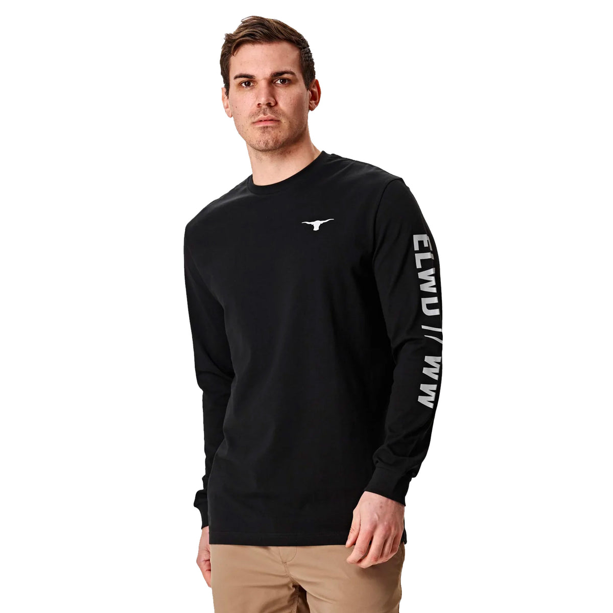 elwd long sleeve tee in black