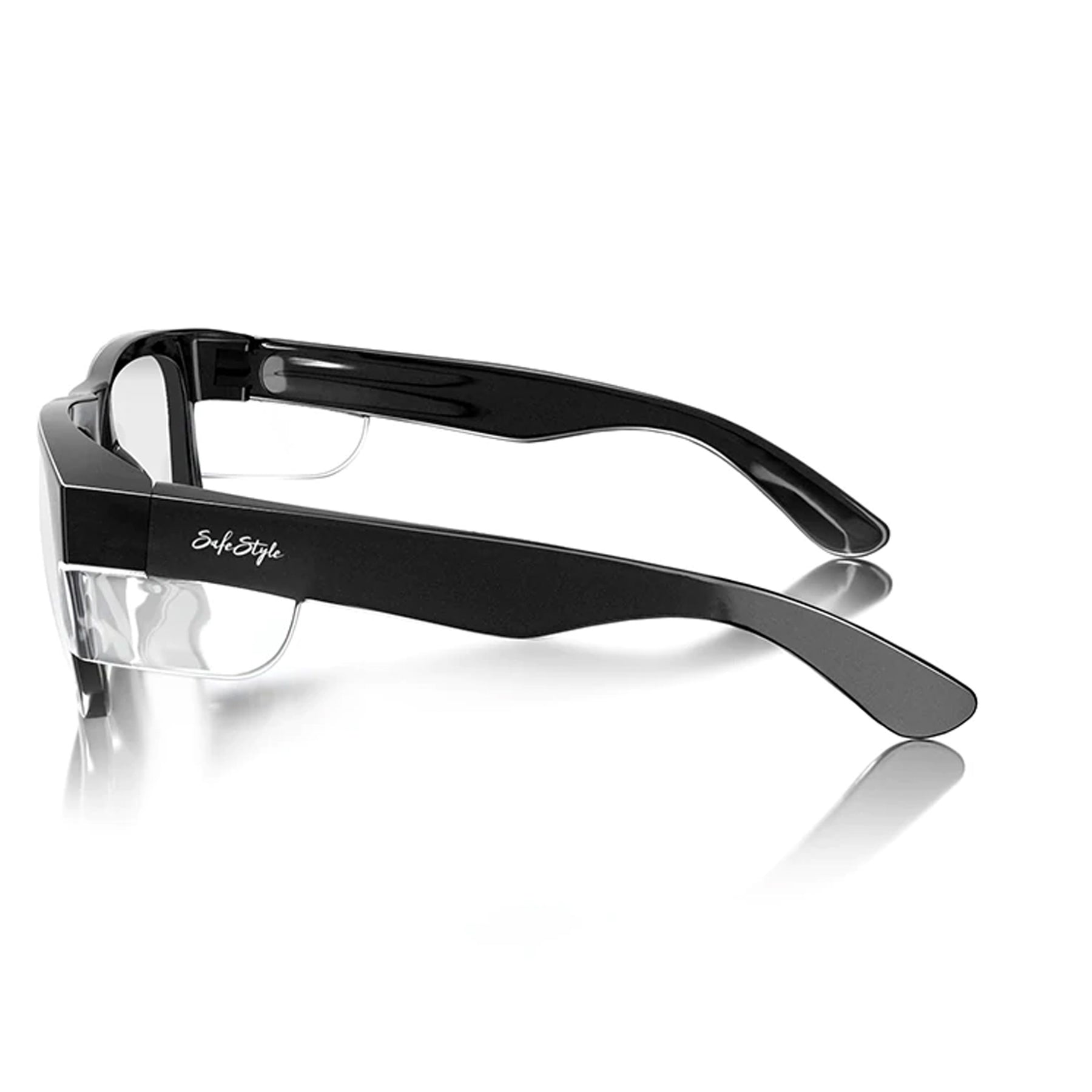safestyle fusions black frame with clear uv 400 lens