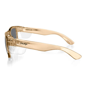 safestyle fusions champagne frame safety glasses with tinted uv400 lens