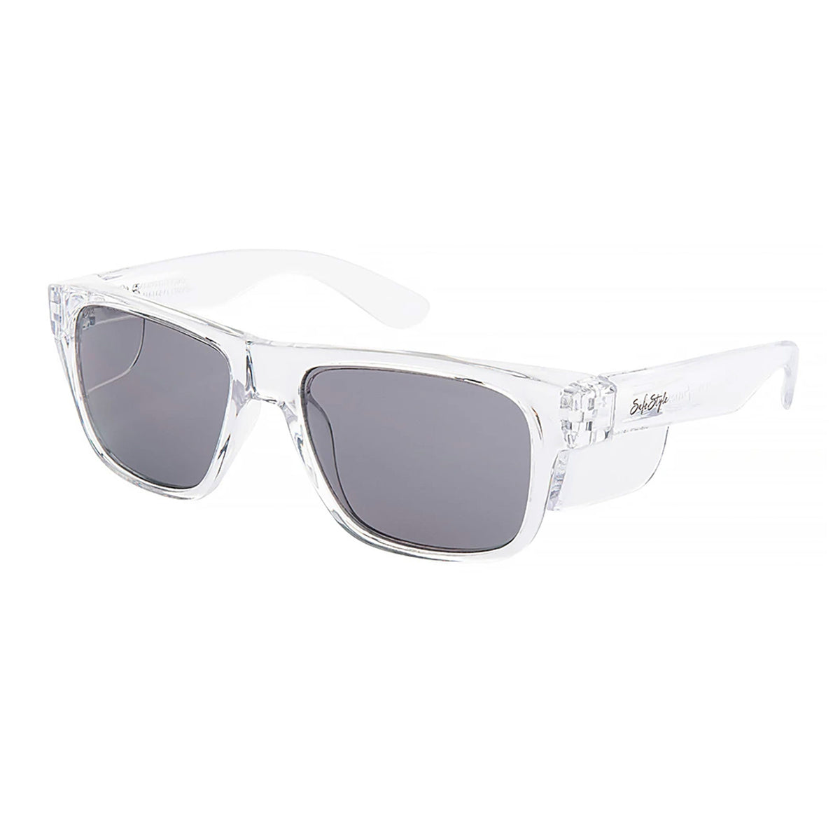 safe style fusions clear frame glasses with polarised lens