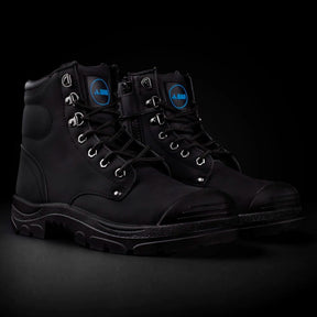 bad workwear storm zip side boot in black