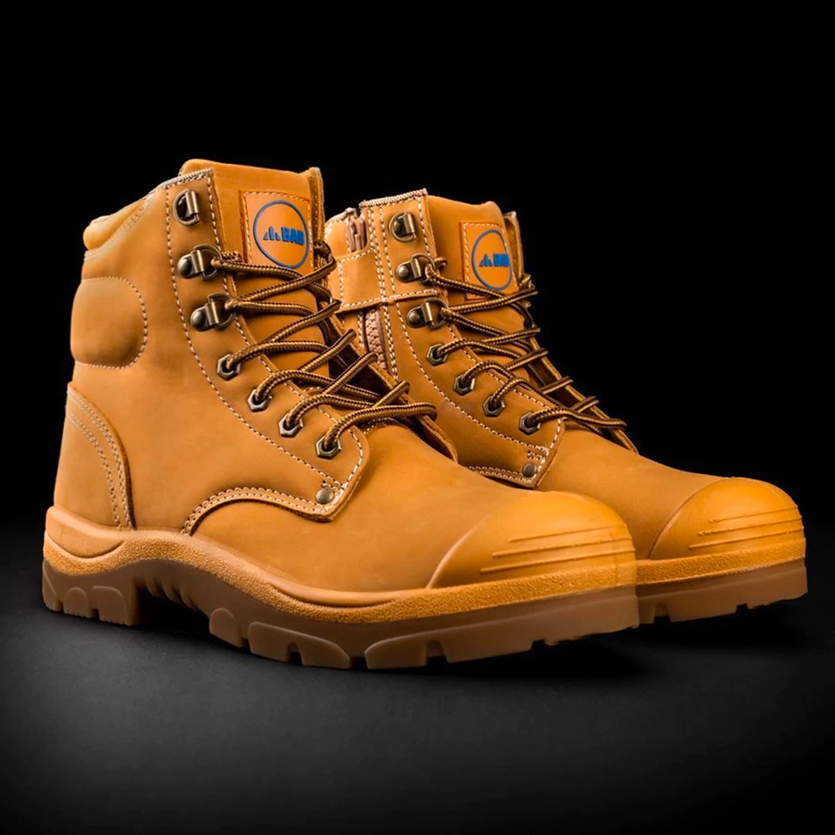 bad workwear storm zip side boot in wheat