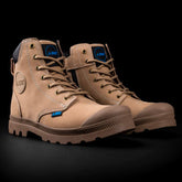bad workwear signature zip side work boots in stone