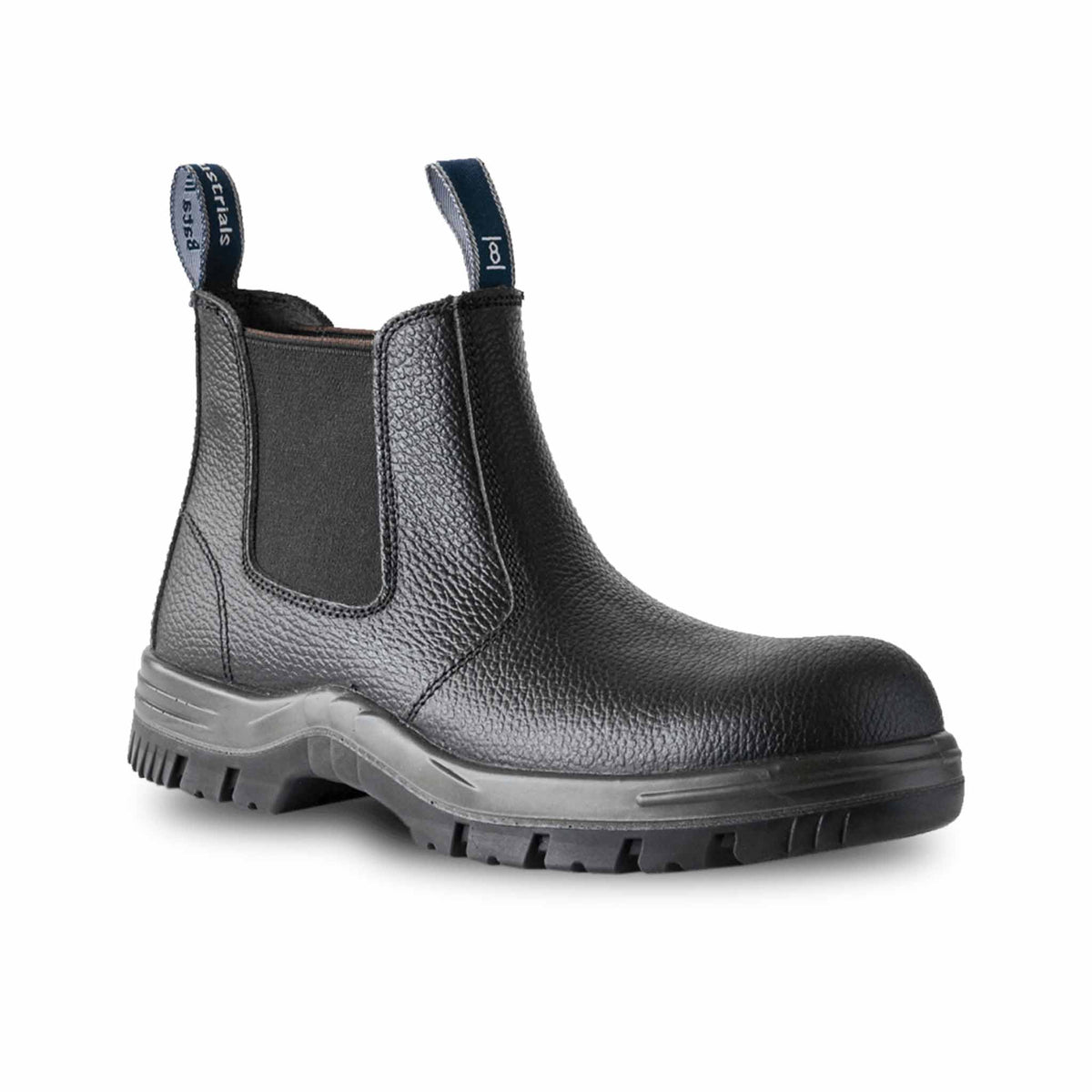 black pull on steel cap boot