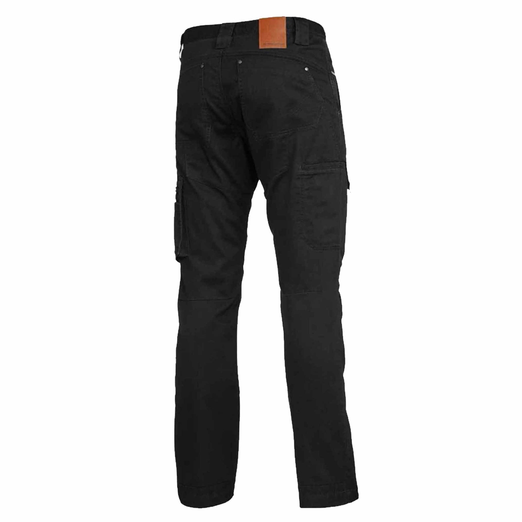 black narrow tradie summer pants back view