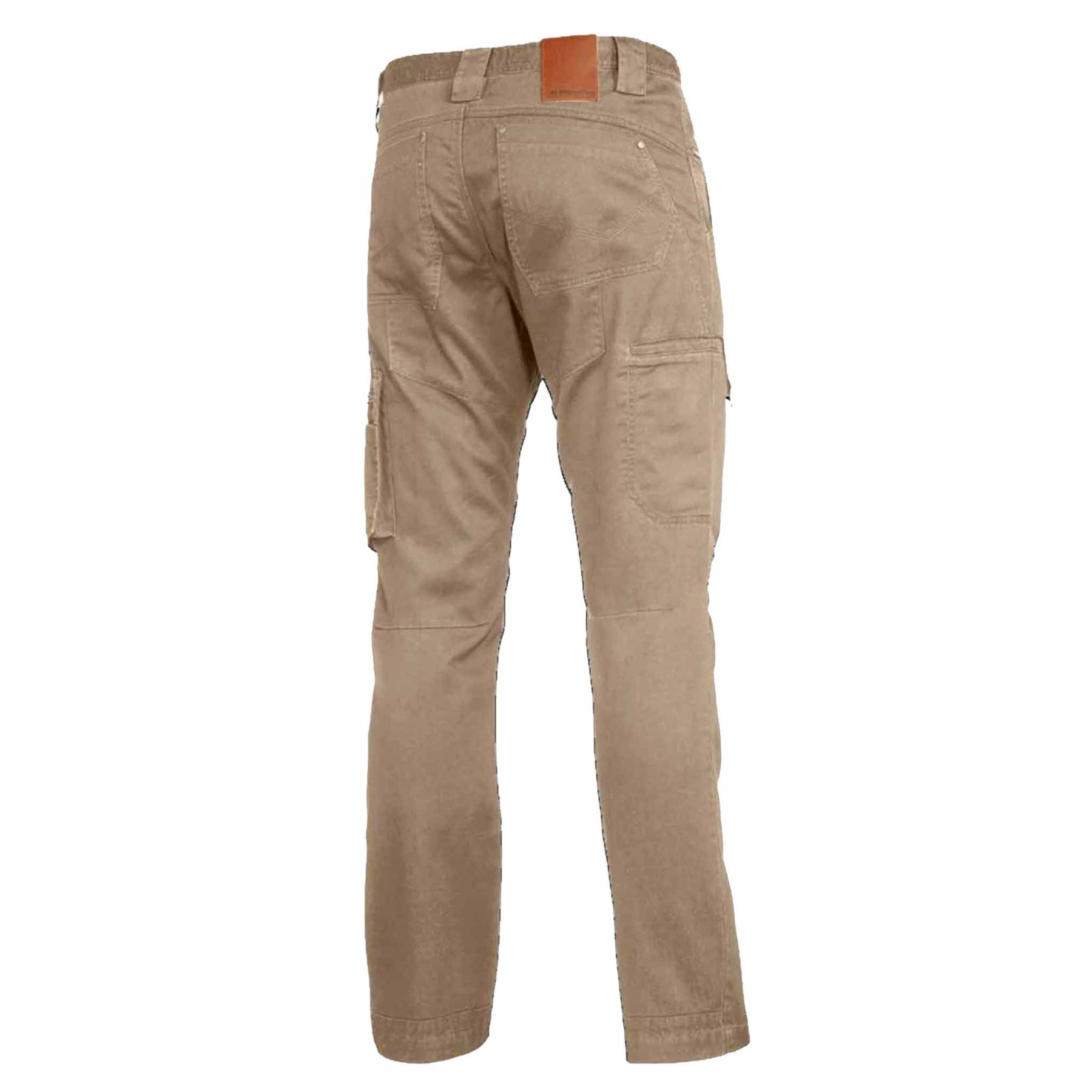 khaki narrow tradie summer pants back view