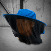 moondyne pop-up head net hat in blue