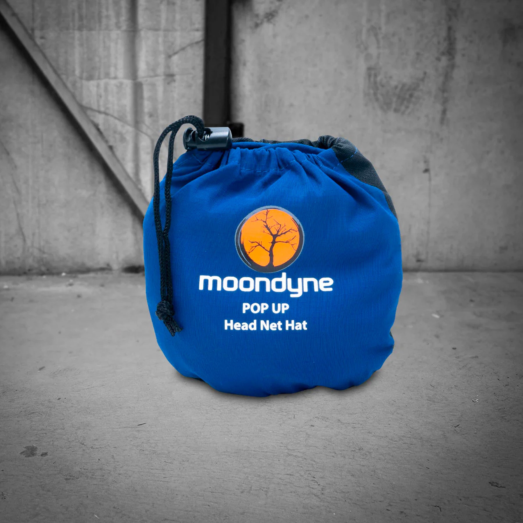 moondyne pop-up head net hat in blue