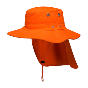 wide brim hat in orange