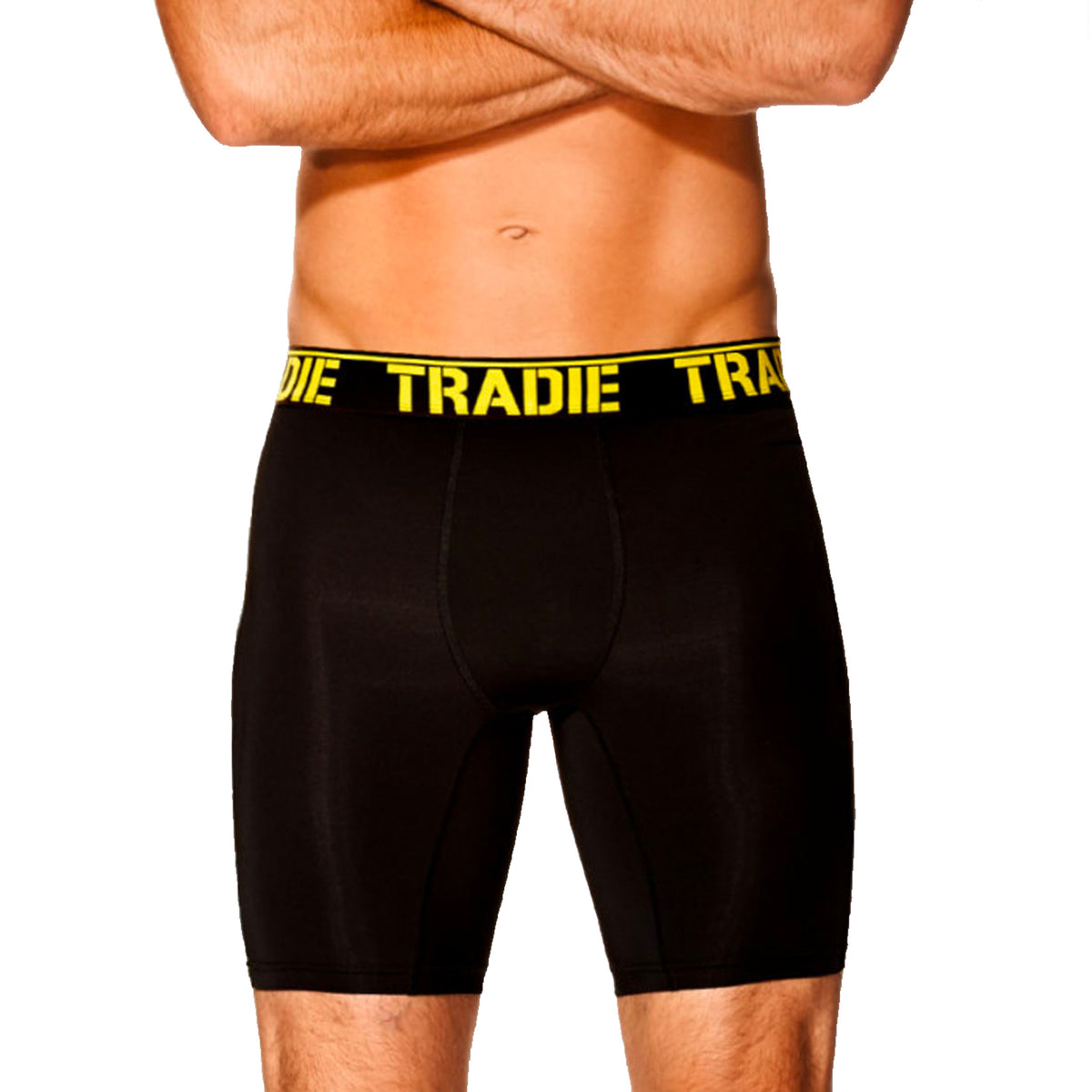 tradie long leg trunk in black and yellow