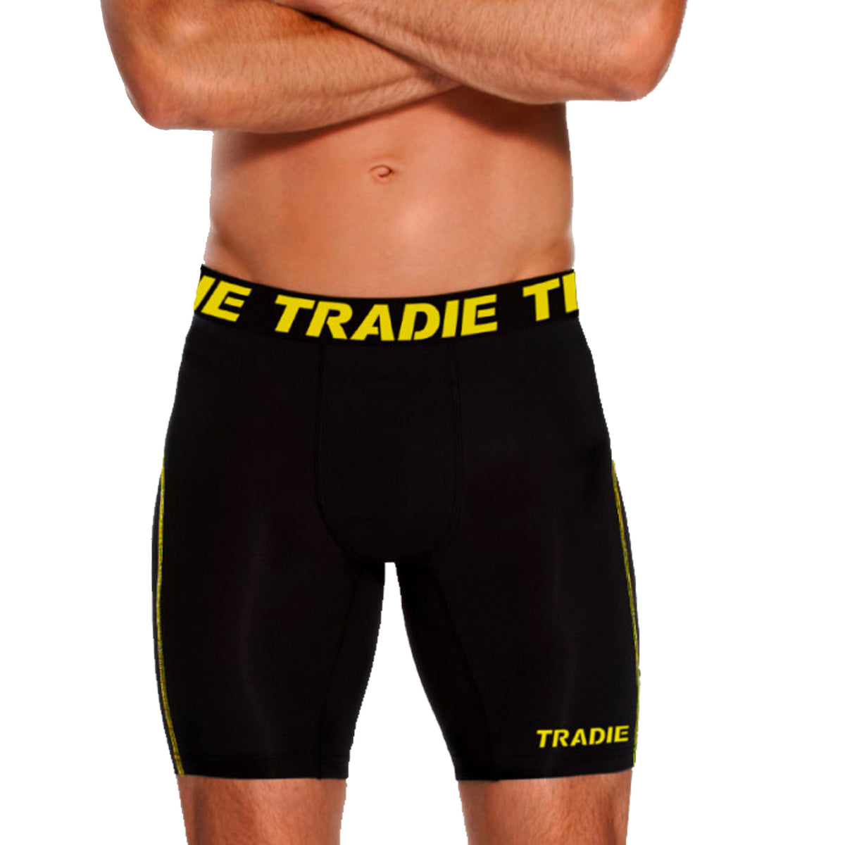 tradie compression long leg trunk in black