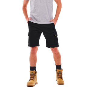 tradie slim fit cargo shorts in black