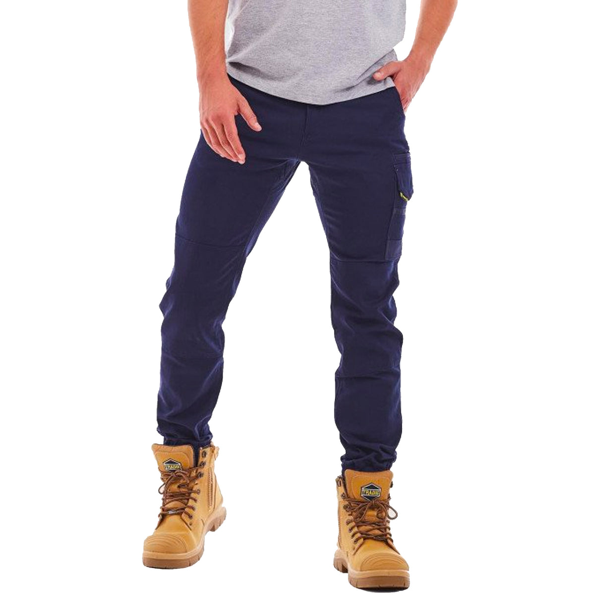 tradie cuffed flex skinny pant in navy