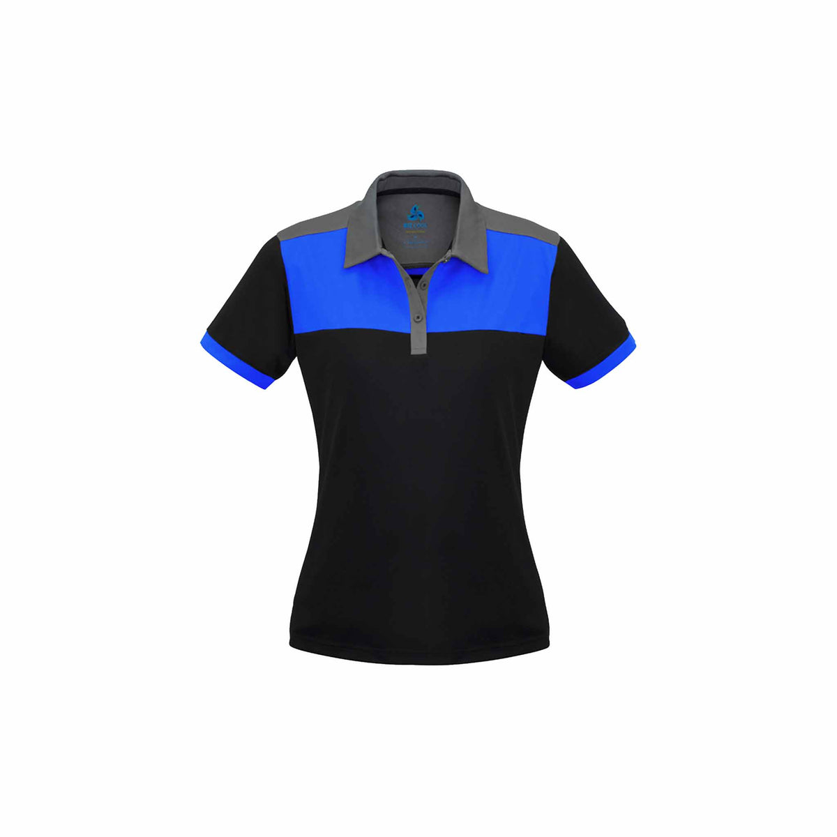 ladies black royal grey polo