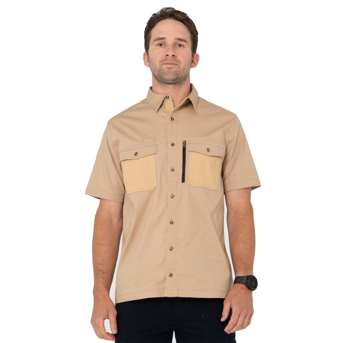 rusty pressure short sleeve shirt in khaki