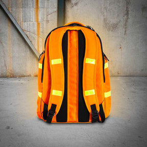 rugged xtremes canvas laptop backpack in hi vis orange