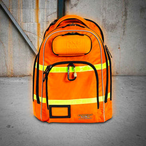 rugged xtremes canvas laptop backpack in hi vis orange