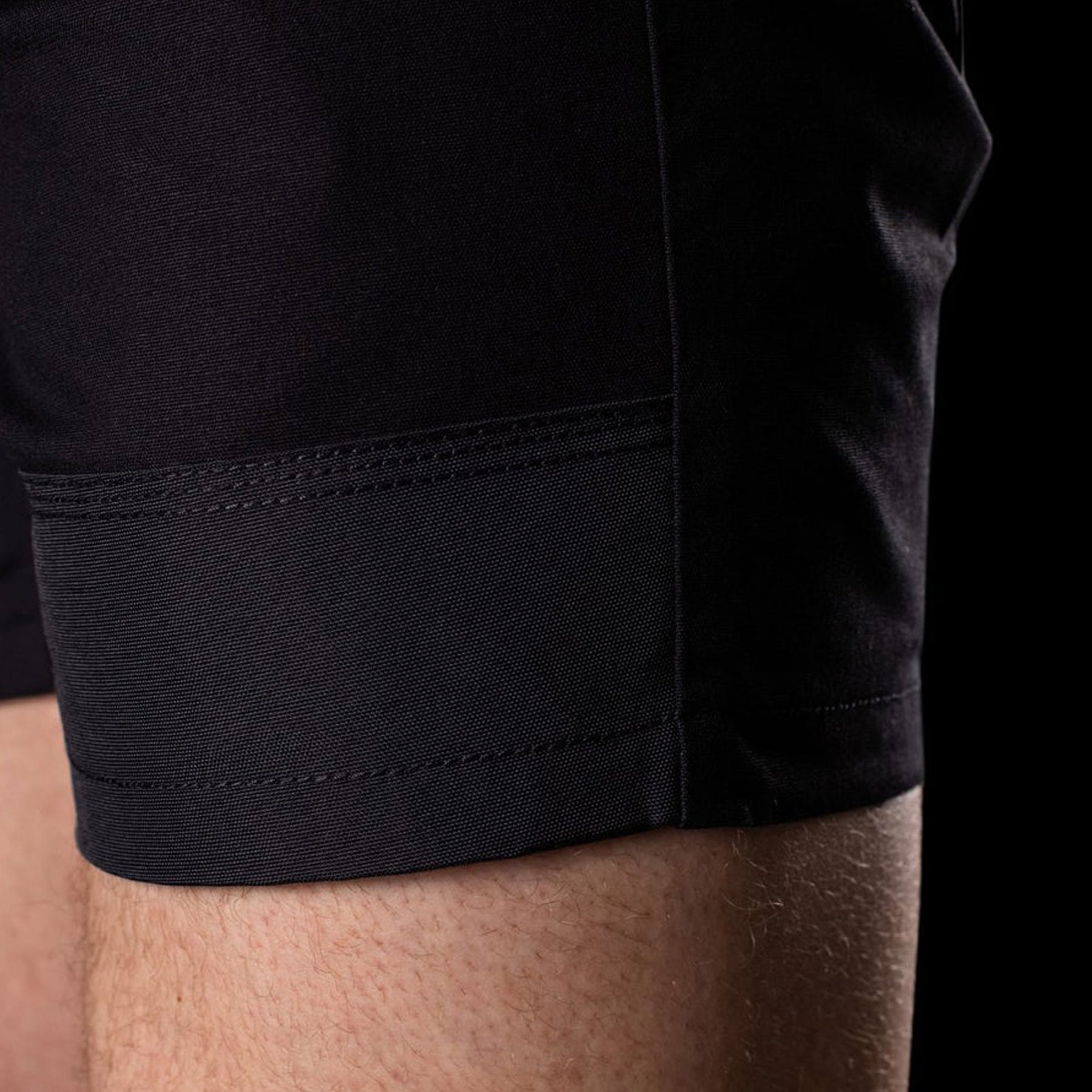 bad saviour pro elastic waist work short shorts in black