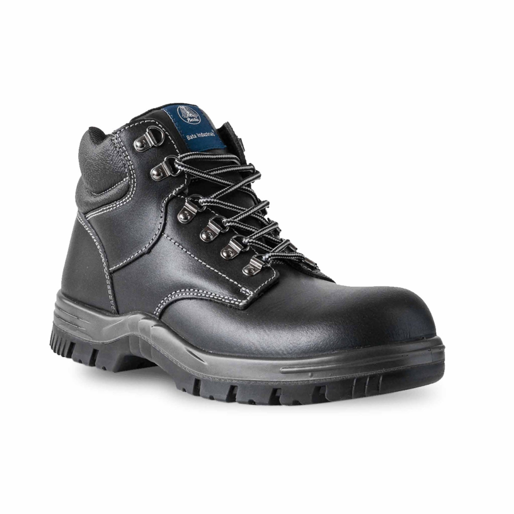 black lace up safety work boot