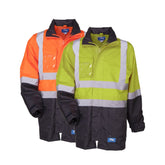 4 in 1 rain jacket with tru tape in orange navy and yellow navy