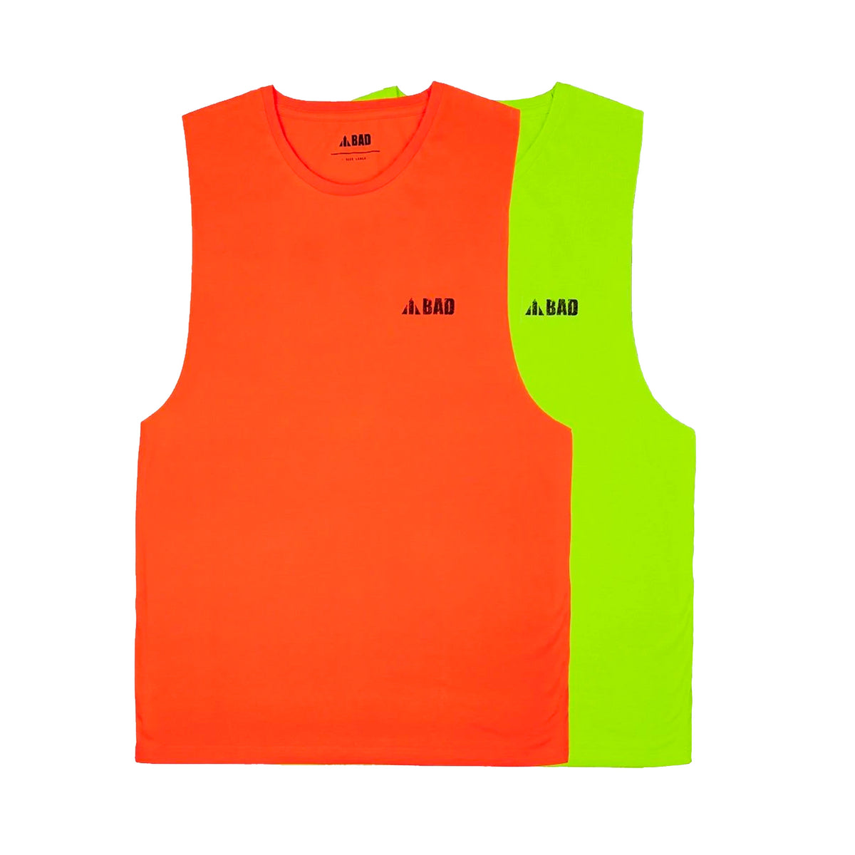 bad trademark singlet in orange and yellow