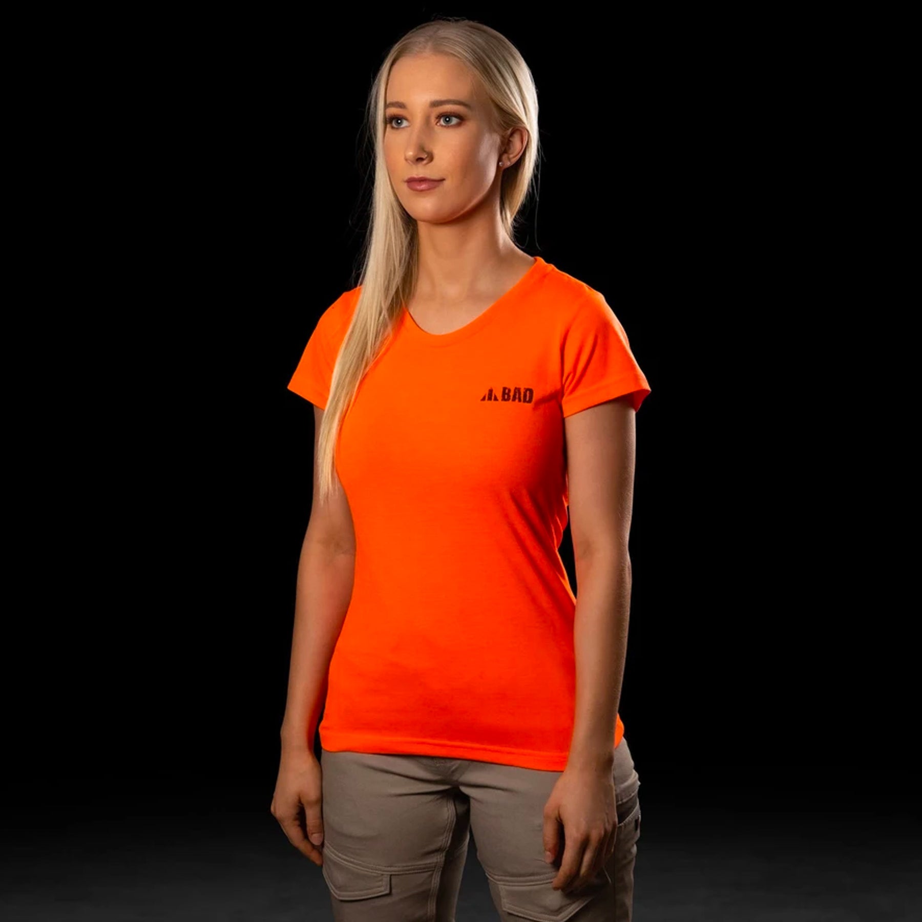 bad workwear ladies short sleeve tshirt in orange