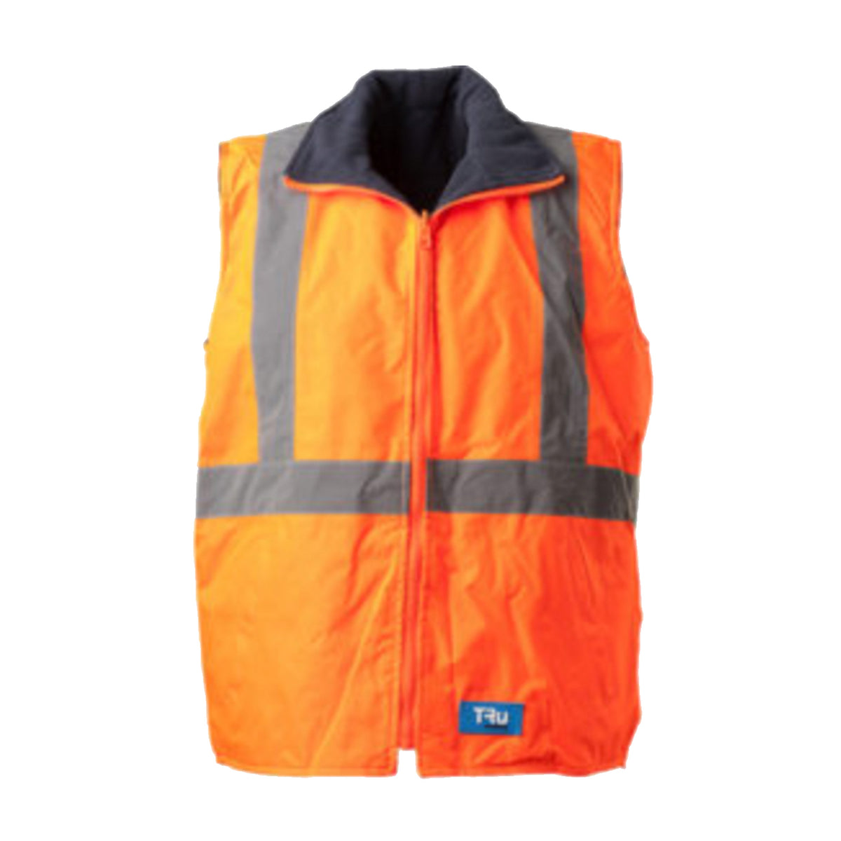 wet weather reversible vest with tru tape in orange
